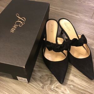 J.Crew Suede Tie Slide Heels